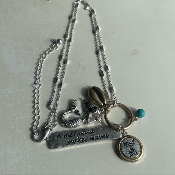 Jewelry - Silver tone Mermaid Charm Necklace